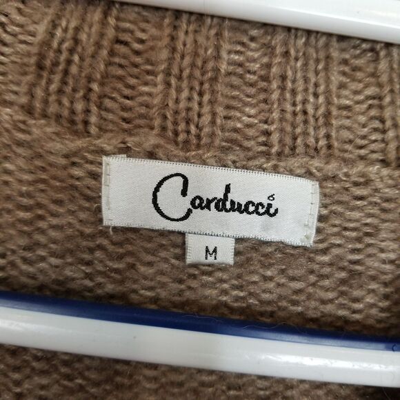 Carducci Women Wool Alpaca Cardigan Sweater Sz M Beige Button Up Long Boho - Picture 7 of 8
